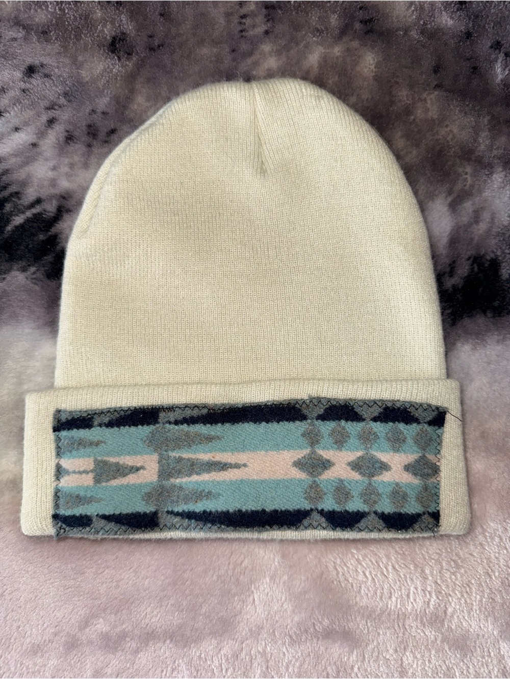 Beanie with Patterned Cuff